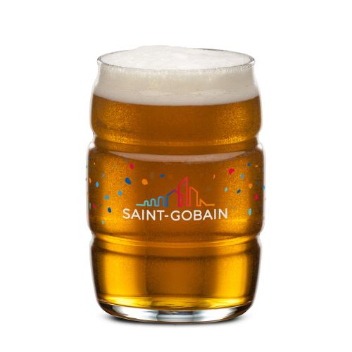 Corporate Gifts - Barware - Pilsners & Steins - Barrel Beer Glass - Full Color