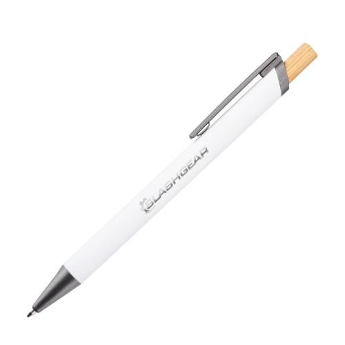 Promotional Products - Writing Instruments - Metal Pens - Shearwater Ballpoint Pen w/Bamboo Clicker