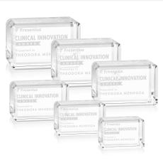 Fulton Cube Horizontal Rectangle Crystal Award - Corporate Gifts