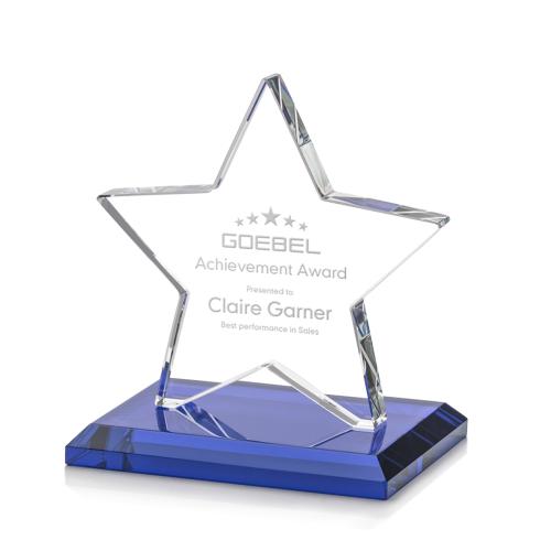 Awards and Trophies - Crystal Awards - Sudbury Blue Star Crystal Award