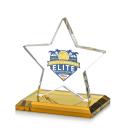 Sudbury Full Color Amber Star Crystal Award