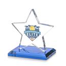 Sudbury Full Color Sky Blue Star Crystal Award