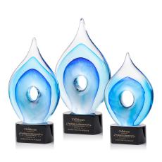 Caspian Tear Drop on Paragon Black Glass Award - Crystal Awards