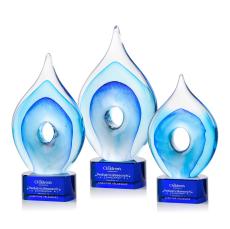 Caspian Tear Drop on Paragon Blue Glass Award - Crystal Awards