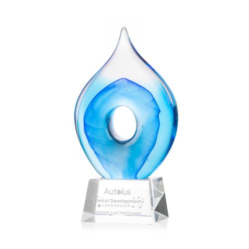 Awards and Trophies - Crystal Awards - Glass Awards - Caspian Tear Drop on Robson Clear Glass Award