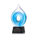 Caspian Tear Drop on Robson Black Glass Award