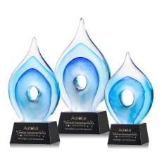 Caspian Tear Drop on Robson Black Glass Award - Crystal Awards
