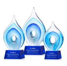 Caspian Tear Drop on Robson Blue Glass Award - Crystal Awards