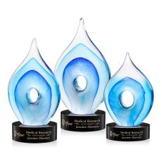 Caspian Tear Drop on Stanrich Black Glass Award - Glass Awards