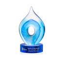Caspian Tear Drop on Stanrich Blue Glass Award