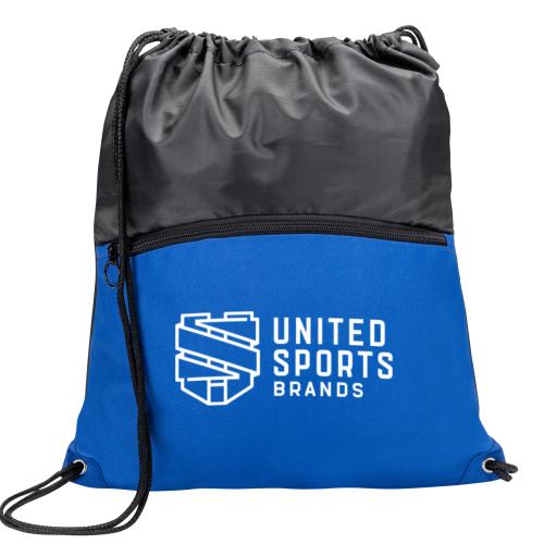 Promotional Products - Bags - Backpacks - Jadis Drawstring Bag w/ Zipper Pocket