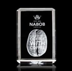 Fulton 3D Vertical Rectangle Crystal Award - 3D Crystal Awards