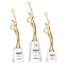 Star Goddess Full Color Gold/Clear Star Crystal Award - Full Color Imprint