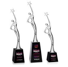 Star Goddess Full Color Silver/Black Star Crystal Award - Metal Awards