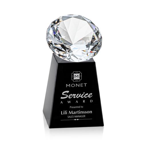 Awards and Trophies - Crystal Awards - Celestina Black/Diamond Crystal Award