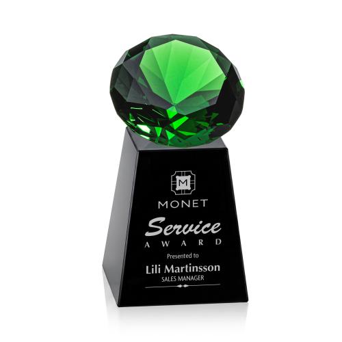 Awards and Trophies - Crystal Awards - Celestina Black/Emerald Crystal Award
