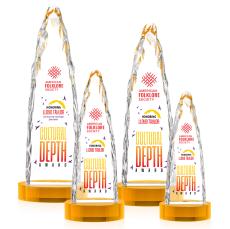 Goderich Full Color Amber on Base Peaks Crystal Award - Crystal Awards