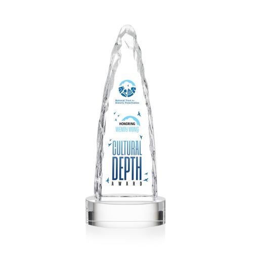 Awards and Trophies - Crystal Awards - Goderich Full Color Clear on Base Peaks Crystal Award