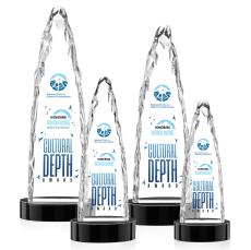 Goderich Full Color Black on Base Peaks Crystal Award - Crystal Awards