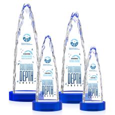 Goderich Full Color Blue on Base Peaks Crystal Award - Crystal Awards