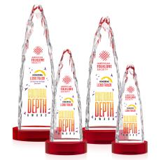 Goderich Full Color Red on Base Peaks Crystal Award - Crystal Awards