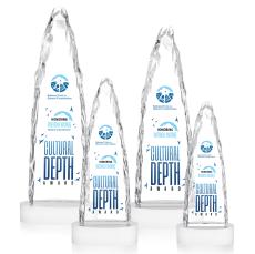 Goderich Full Color White on Base Peaks Crystal Award - Crystal Awards