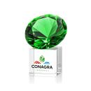 Emerald on Cube Full Color Crystal Award