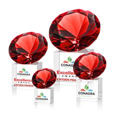 Ruby on Cube Full Color Crystal Award - Crystal Awards