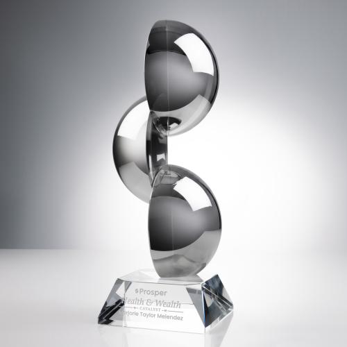 Awards and Trophies - Crystal Awards - Glass Awards - Art Glass Awards - Gardalini Unique on Clear Base Glass Award