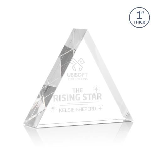 Awards and Trophies - Acrylic Awards - Spartan Triangle Clear Acrylic Award