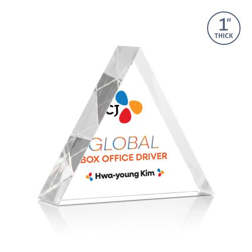 Awards and Trophies - Acrylic Awards - Spartan Triangle Full Color Clear Acrylic Award