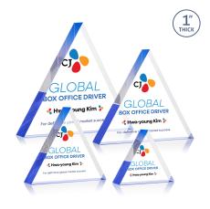 Spartan Triangle Full Color Blue Acrylic Award - Full Color Imprint