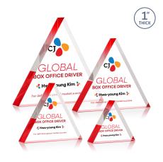 Spartan Triangle Full Color Red Acrylic Award - Full Color Imprint