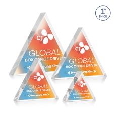 Spartan Triangle Full Color Double Sided Clear Acrylic Award - Full Color Imprint