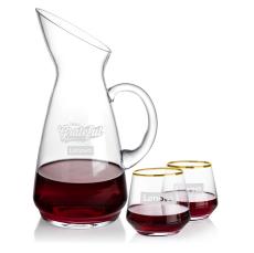 Taroni Carafe & Tucson Gold Stemless Wine - Corporate Gifts