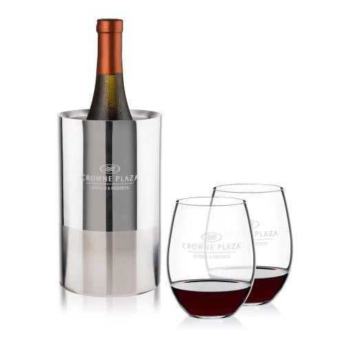 Corporate Gifts - Barware - Wine Accessories - Wine Coolers - Catania Wine Cooler & RIEDEL Stemless Wine Set