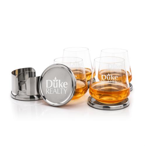 Corporate Gifts - Barware - Gift Sets - Baldoni Coasters & Breckland On-the-Rocks Set
