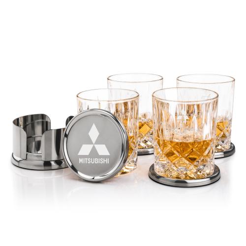 Corporate Gifts - Barware - Gift Sets - Baldoni Coasters & RIEDEL Spey On-the-Rocks Set
