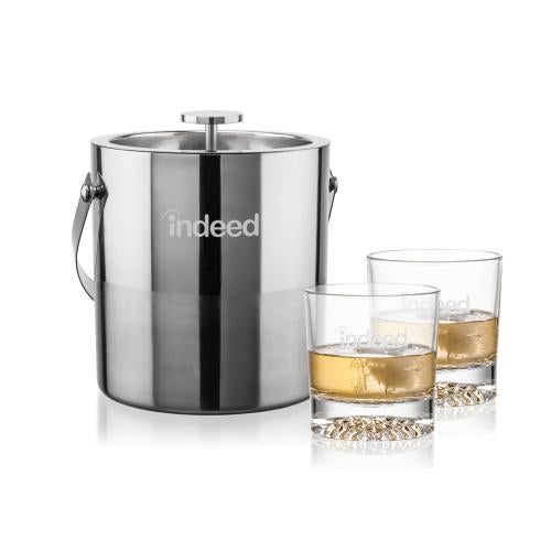Corporate Gifts - Barware - Ice Buckets - Catania Ice Bucket & Buxton On-the-Rocks Set