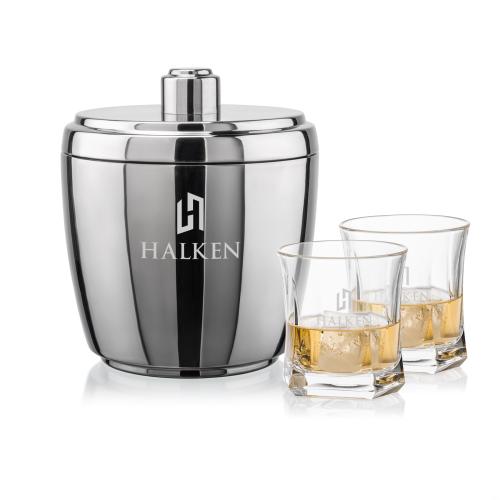 Corporate Gifts - Barware - Gift Sets - Pescara Ice Bucket & Avalon On-the-Rocks Set