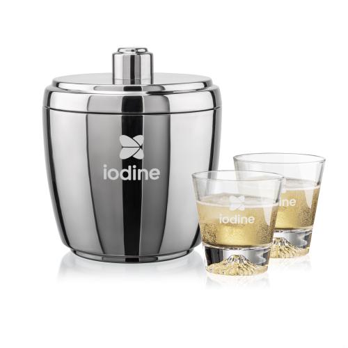Corporate Gifts - Barware - Ice Buckets - Pescara Ice Bucket & Aspen On-the-Rocks Set