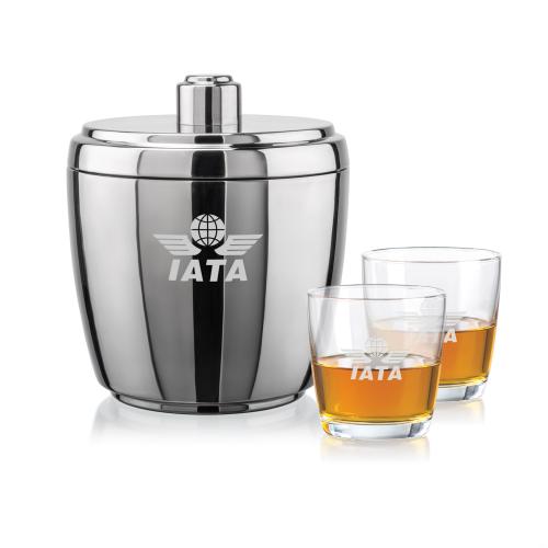 Corporate Gifts - Barware - Gift Sets - Pescara Ice Bucket & Carberry On-the-Rocks Set
