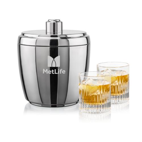 Corporate Gifts - Barware - Gift Sets - Pescara Ice Bucket & Caldari On-the-Rocks Set