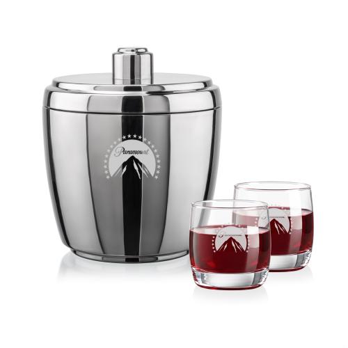 Corporate Gifts - Barware - Ice Buckets - Pescara Ice Bucket & Nordic On-the-Rocks Set