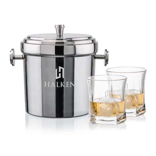 Corporate Gifts - Barware - Ice Buckets - Milano Ice Bucket & Avalon On-the-Rocks Set
