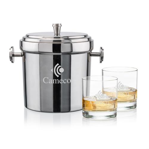 Corporate Gifts - Barware - Ice Buckets - Milano Ice Bucket & Aristocrat On-the-Rocks Set