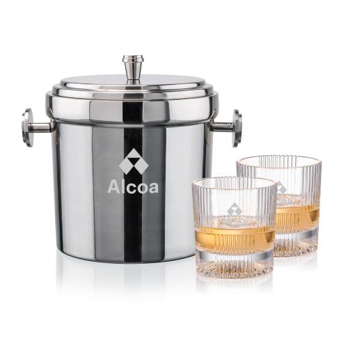 Corporate Gifts - Barware - Ice Buckets - Milano Ice Bucket & Blackwell On-the-Rocks Set