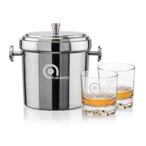 Corporate Gifts - Barware - Ice Buckets - Milano Ice Bucket & Cassidy On-the-Rocks Set