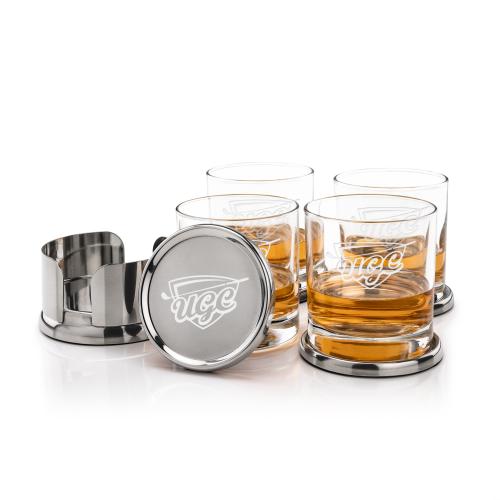Corporate Gifts - Barware - Gift Sets - Baldoni Coasters & Aristocrat On-the-Rocks Set