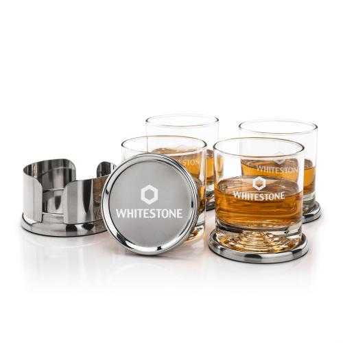Corporate Gifts - Barware - Gift Sets - Baldoni Coasters & Marbella On-the-Rocks Set